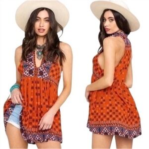 Free People Charlotte Collared Sleeveless
Boho Long Tunic Top, Size S, EUC